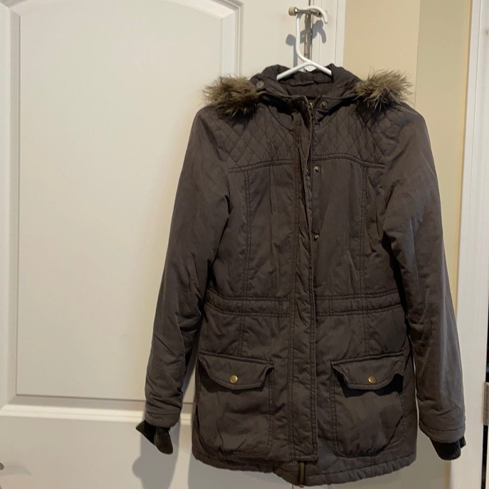 Charcoal puffer coat